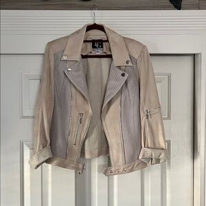 LG Women's Beige Leather Jacket